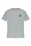 Stone Island Logo-patch Cotton T-shirt In Gray