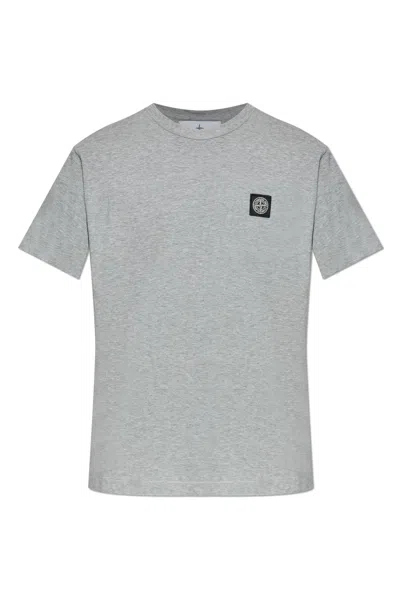 Stone Island T-shirt With Logo In Gray