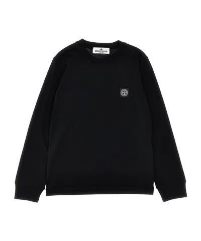 Stone Island T-shirt With Round Neck And Long Sleeves In Black