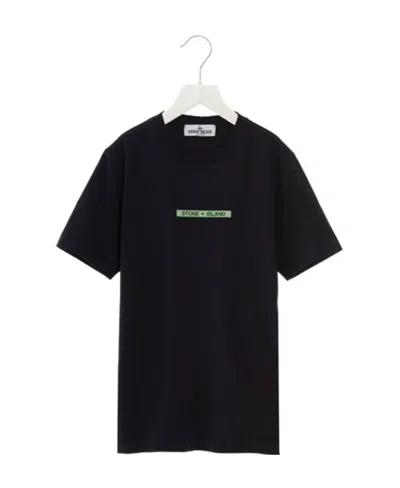 Stone Island T-shirt With Round Neck And Short Sleeves In Blue