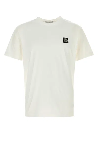 STONE ISLAND STONE ISLAND WHITE COTTON T-SHIRT
