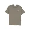 Stone Island Compass-patch Cotton T-shirt In Burgundy