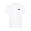 Stone Island Slim Fit Cotton Jersey T-shirt With Compass Patch Clothing In White