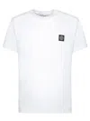 Stone Island White Short-sleeve T-shirt With Compass Patch In White