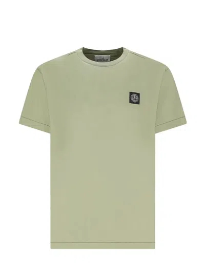 Stone Island Logo T-shirt In Green