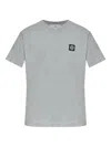 Stone Island Logo-patch Cotton T-shirt In Gray