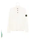 Stone Island High-neck Sweater With Button Closure In Neutral