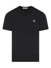 Stone Island Short-sleeved T-shirt With Compass Logo Patch In Black