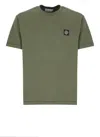 Stone Island Compass-motif Cotton T-shirt In Green