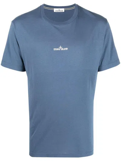 Stone Island Logo-print Short-sleeve T-shirt In Green