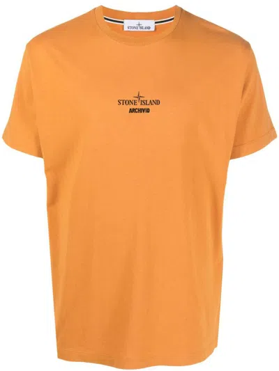 Stone Island T-shirts & Tops In Orange