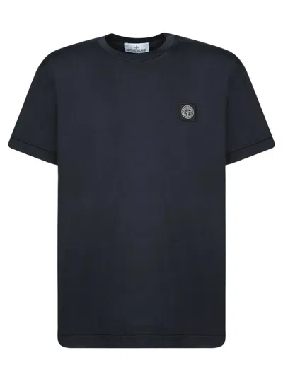 Stone Island Cotton T-shirt With Logo Compass In Blue