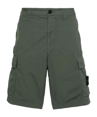 Stone Island Compass-badge Bermuda Shorts In Green