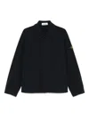 Stone Island Tailored Black Casual Jacket With Minimalist Design In Black