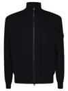 Stone Island Ghost Virgin Wool Zip Cardigan In Black