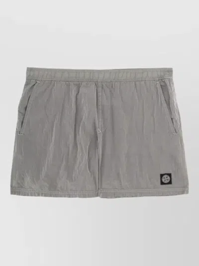 Stone Island Tailored Shorts Featuring Side And Back Pockets In Gray