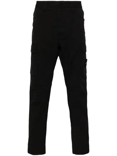 Stone Island Mini Cargo Trousers With Front Pockets In Black