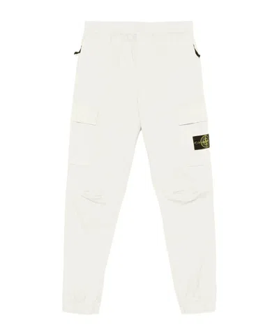 Stone Island Tapered Cargo Pants In White