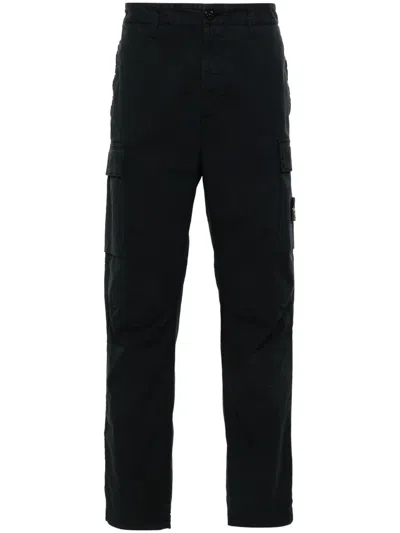 Stone Island Tapered Cargo Trousers In Blau