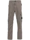 Stone Island Compass-badge Tapered Cargo Trousers In Grey