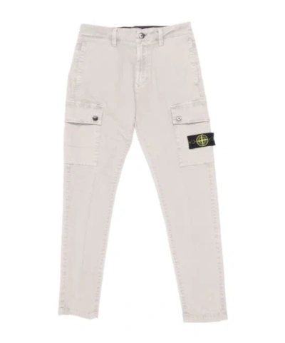 Stone Island Tapered Casual Pants In White