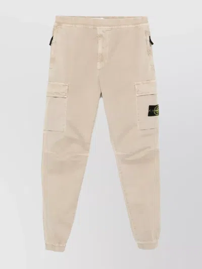 STONE ISLAND TAPERED FIT COTTON CARGO PANTS WITH ELASTICATED WAISTBAND