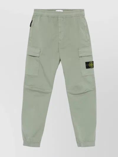 Stone Island Tapered Leg Cargo Jogger Trousers In Green