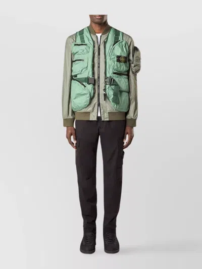 Stone Island Tapered Leg Cargo Jogger Trousers In Black