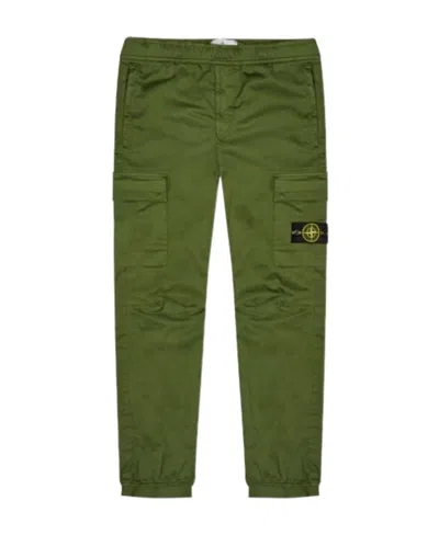 Stone Island Tapered-leg Cargo Trousers In Green