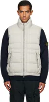 Stone Island Taupe G100007 Loom Woven Chambers Nylon Down-tc Vest In Animal Print