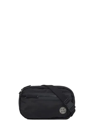 Stone Island Tech Fabric Belt Bag In Black
