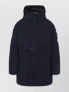 Stone Island Tech Fabric Hooded Parka In Blue