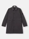 Stone Island Technical Cotton Coat In Charcoal