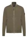 Stone Island Technical Fabric Jacket With Compass Logo In Green