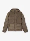 Stone Island Drawstring Hooded Quilted Side Zip Jacket In Green