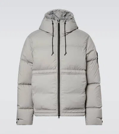 Stone Island Technical Ripstop Down Jacket In Gray