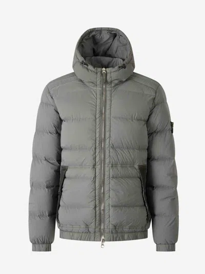 Stone Island Technical Short Down Jacket In Green