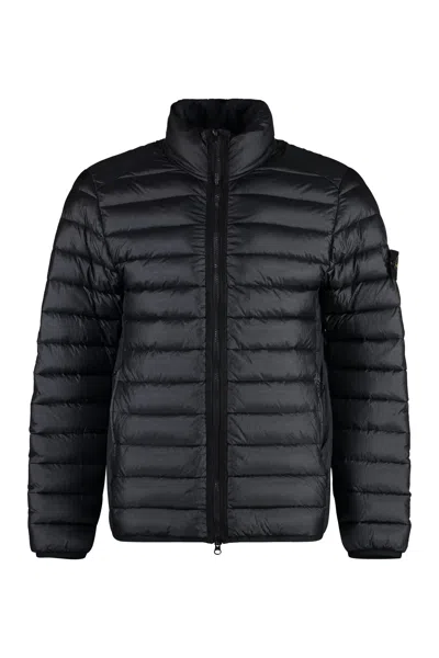 Stone Island Compass-patch Puffed Jacket In Black