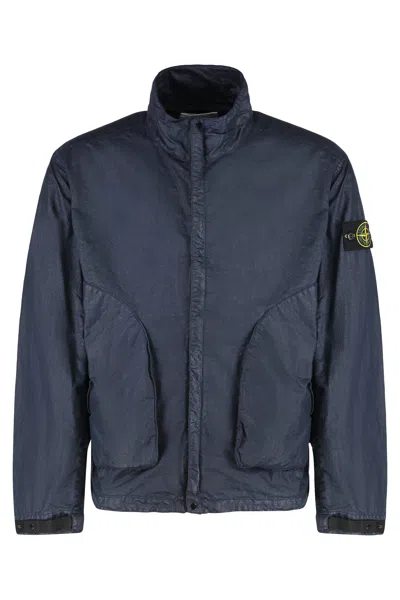 Stone Island Techno Fabric Jacket In Blue