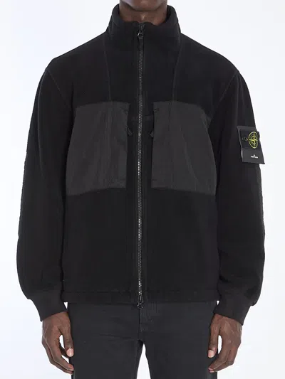 Stone Island Teddy-effect Jacket In Black