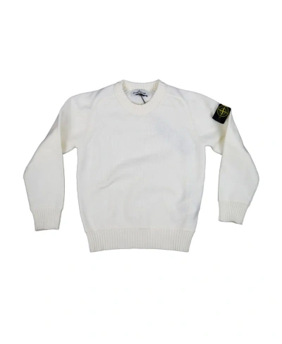 Stone Island Teen Logo-patch Cotton Jumper In Blue