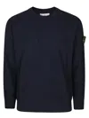 Stone Island Navy Soft Organic Cotton Crewneck Sweater In Blue