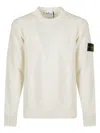 Stone Island Ribbed Knit Sweater With Crew Neckline And Logo Patch In Multi