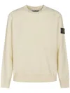 Stone Island Textured Knit Sweater With Crew Neckline In Neutral