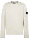 Stone Island Textured Knit Sweater With Crew Neckline In White