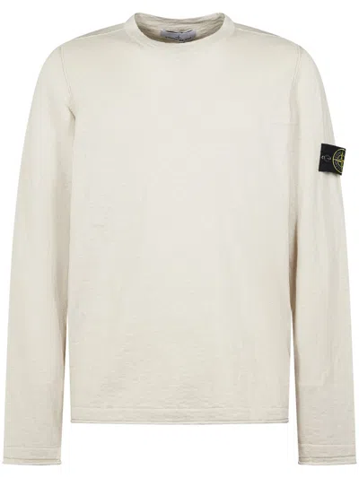 STONE ISLAND STONE ISLAND TEXTURED KNITWEAR SWEATER WITH LOGO PATCH