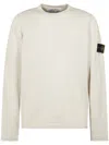Stone Island Textured Knitwear Sweater With Logo Patch In White