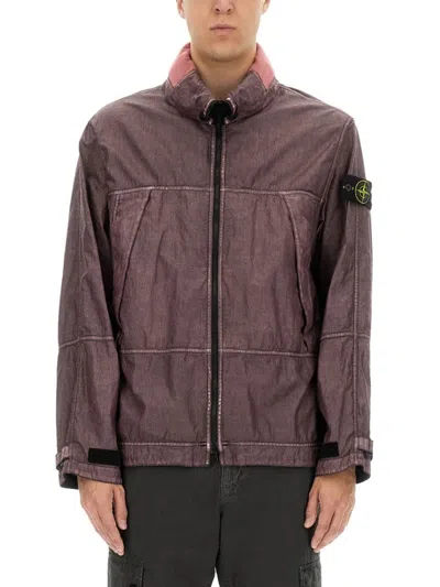 STONE ISLAND TEXTURED LINEN HOODED JACKET