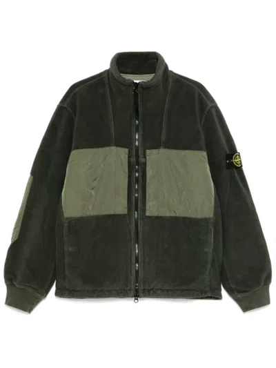 Stone Island Fleece Jacket In Green