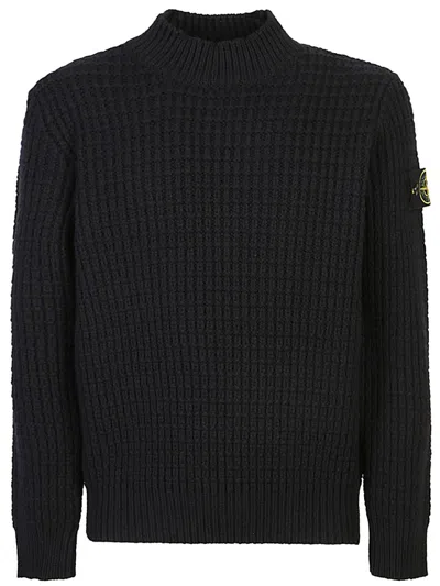STONE ISLAND STONE ISLAND TEXTURED WOOL SWEATER WITH CLASSIC FIT